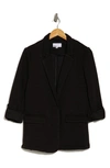 Dr2 By Daniel Rainn Stripe Notch Lapel Blazer In Solid Black