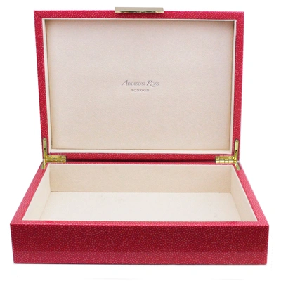 Addison Ross Ltd Large Pink Shagreen Lacquer Box With Gold