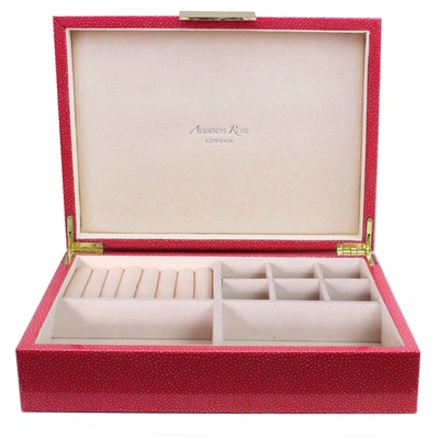 Addison Ross Ltd Large Pink Shagreen Jewellery Box With Gold