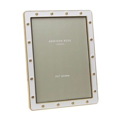 Addison Ross Ltd White Enamel & Gold Locket Frame In Multi