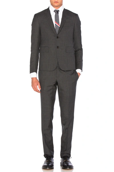 Thom Browne Plain Weave Suit In Dark Grey