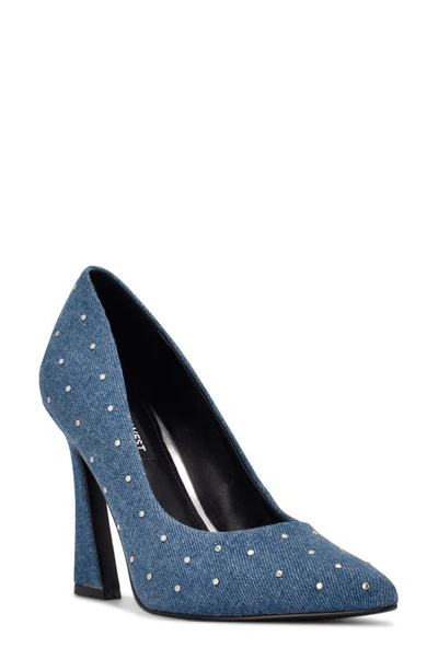 Nine West Tenry Pointed Toe Pump In Denim