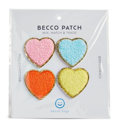 Becco Bags Kids'  Sparkle Hearts 4-piece Patch Set In Multi