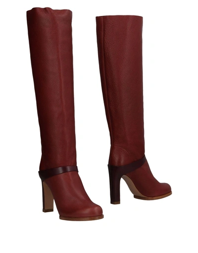 Chloé Boots In Maroon