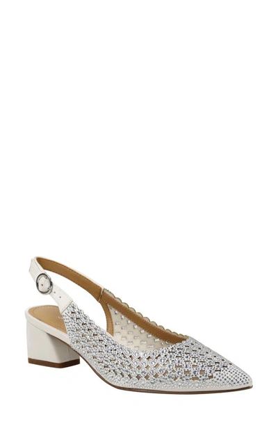 J. Reneé Pranil Pointed Toe Slingback Pump In White