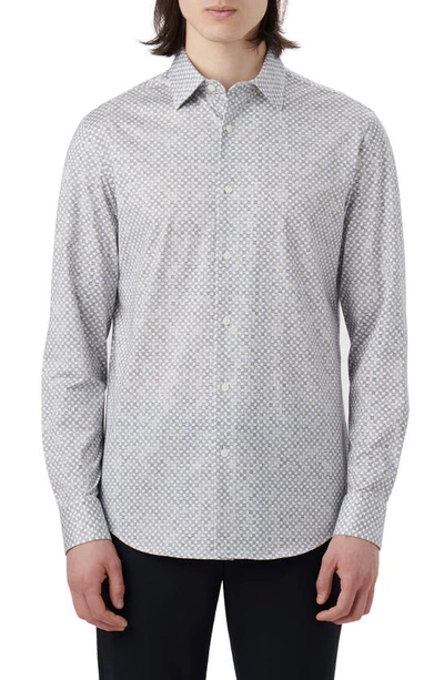Bugatchi James Ooohcotton® Diamond Check Print Button-up Shirt In Chalk