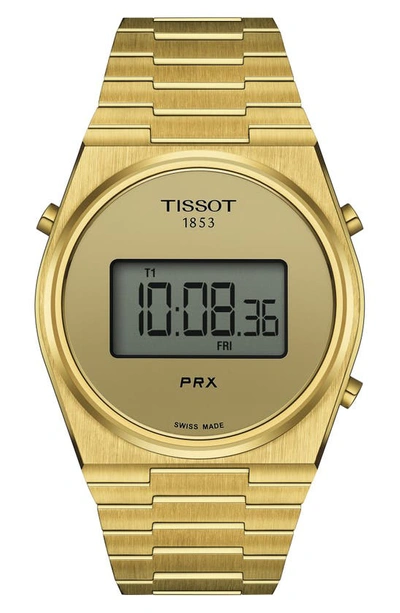 Tissot Men's Digital Prx Gold Pvd Stainless Steel Bracelet Watch 40mm