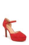 Naturalizer Crissy Platform Mary Jane In Crimson Red Leather