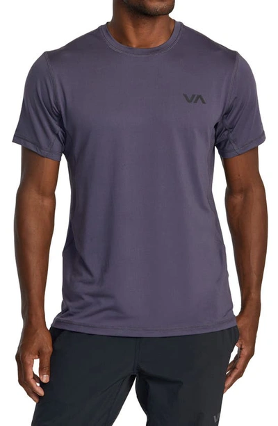 Rvca Sport Vent Logo T-shirt In Gray Purple