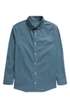 Vineyard Vines Kids' Plaid Poplin Button-up Shirt In Chk Hull Blue