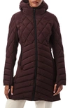 Bernardo Packable Mixed Media Water Resisant Quilted Puffer Jacket In Grapevine