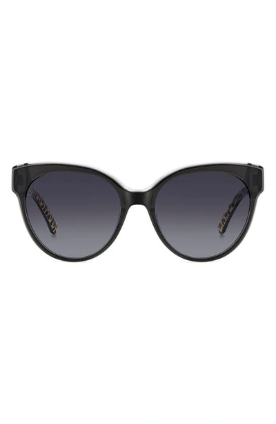 Kate Spade Aubriela 55mm Gradient Round Sunglasses In Dark Grey Shaded