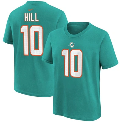 Nike Kids' Youth  Tyreek Hill Aqua Miami Dolphins Player Name & Number T-shirt