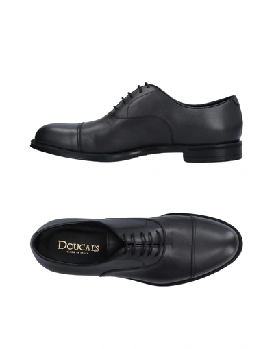 Doucal's Laced Shoes In Steel Grey