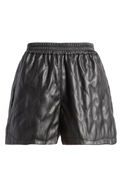 Noisy May Kirstine High Waist Faux Leather Shorts In Black