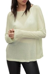 Allsaints Francesco Rita Long Sleeve Jersey Top In Sage Green