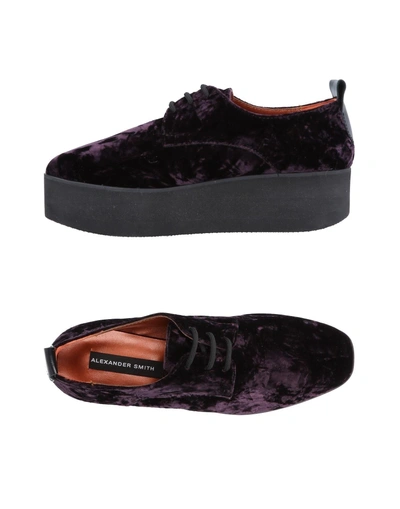 Alexander Smith Laced Shoes In Deep Purple