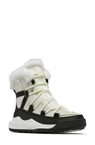 Sorel Ona Rmx Glacy Faux Fur Waterproof Bootie In Sea Salt/black