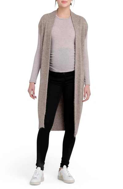 Ripe Maternity Heathered Relaxed Fit Maternity/nursing Vest In Mocha