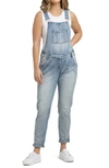 Ripe Maternity Maternity Denim Overalls In Pale Blue