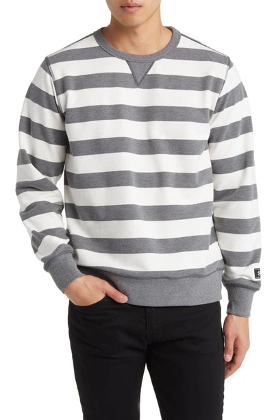 Schott Stripe French Terry Sweatshirt In Grey