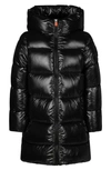 Save The Duck Kids' Millie Water Resistant Puffer Coat In Black