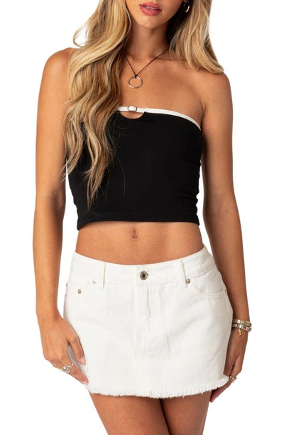 Edikted Colby Belted Cutout Tube Top In Black