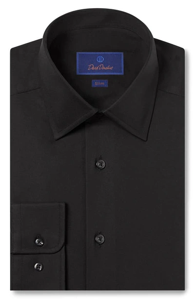 David Donahue Slim Fit Supima® Cotton Twill Dress Shirt In Black