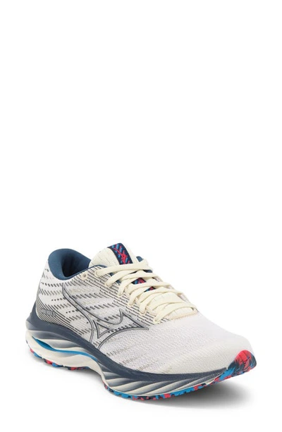 Mizuno Wave Rider 26 Sneaker In White-silver