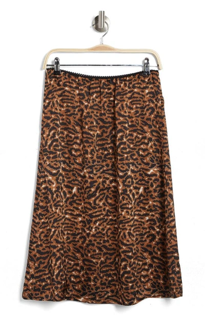 Dr2 By Daniel Rainn Bias Leopard Print Skirt In Black Multi