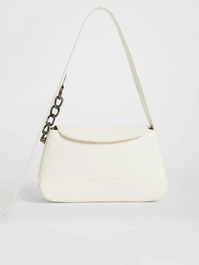 French Connection Jeenaa X Chain Baguette Bag White In Burgundy