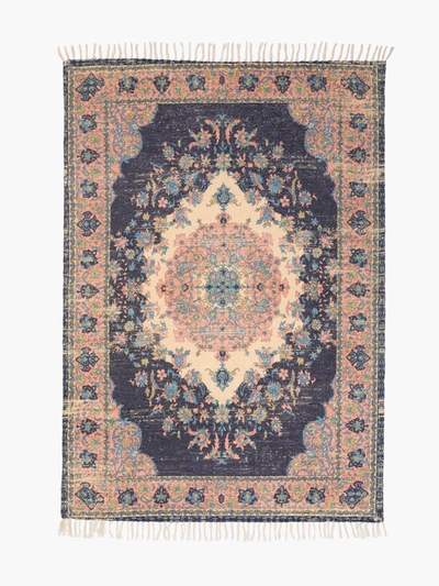 French Connection Krisha Midnight Rug Blue/peach In Pattern