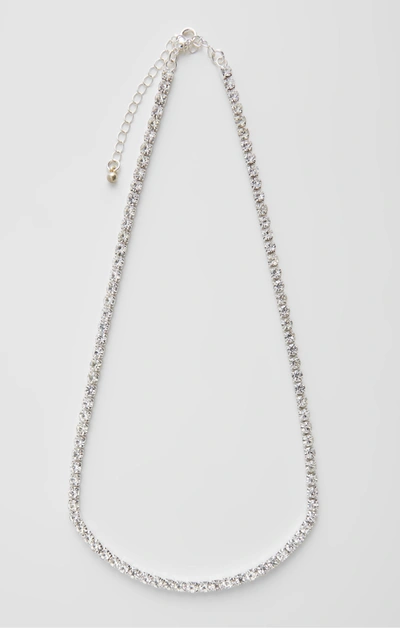 French Connection Diamente Link Necklace Silver/diamante In White