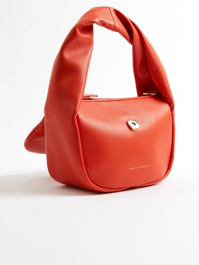 French Connection Pu Mini Soft Handbag  Mandarin Red In Burgundy