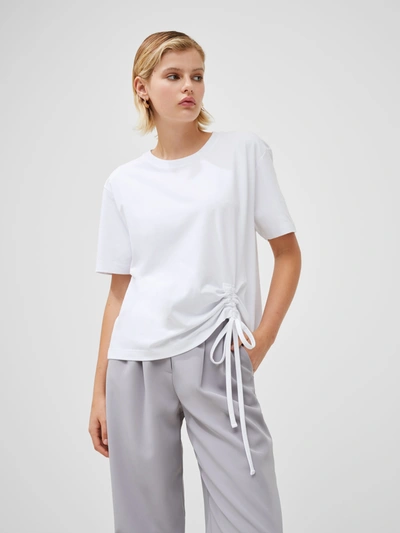 French Connection Rallie Cotton Rouched T-shirt Ns23 Linen White