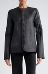 Totême Linear-quilted Leather Jacket Black