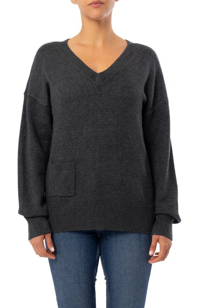 Cyrus V-neck Pullover Sweater In Seamoss Heather