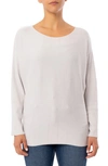 Cyrus Yummy Yam Pointelle Dolman Sleeve Sweater In Light Heather Grey