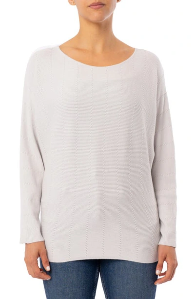 Cyrus Yummy Yam Pointelle Dolman Sleeve Sweater In Light Heather Grey