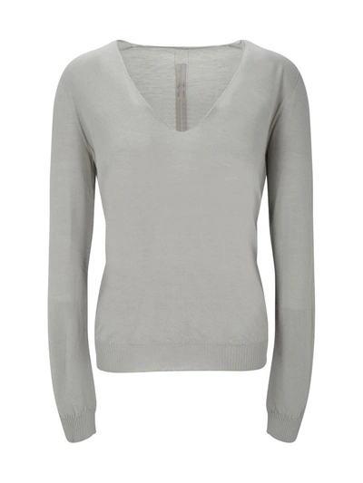Rick Owens V-neck Knitted Jumper In White