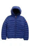 Save The Duck Kids' Wind & Water Resistant Fleece Lined Puffer Jacket In Eclipse Blue