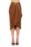 Alexia Admor Theana Faux Leather Pleated Midi Skirt In Camel