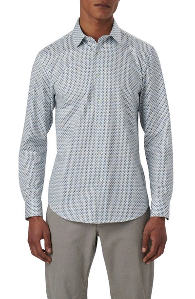 Bugatchi James Ooohcotton® Double Dot Print Button-up Shirt In Chalk