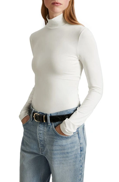 & Other Stories Mock Neck Long Sleeve Top In Offwhite