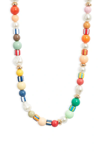 Roxanne Assoulin Pearlpourri Imitation Pearl Beaded Necklace In Ivory Multi