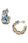 Roxanne Assoulin The Royals Crystal Hoop Earrings In Blue