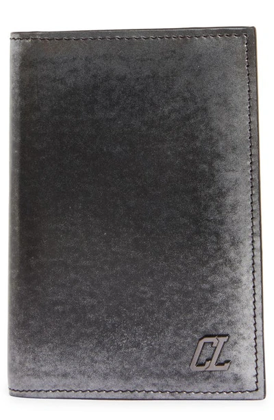 Christian Louboutin Happy Rui Sifnos Brushed Leather Card Case In Silverlack/ Gun Metal