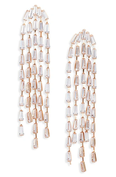 Nordstrom Cubic Zirconia Chandelier Earrings In Clear- Gold
