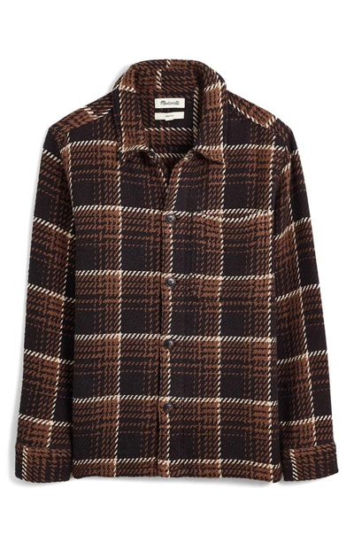 Madewell Plaid Twill Boxy Shirt Jacket In Dark Roast