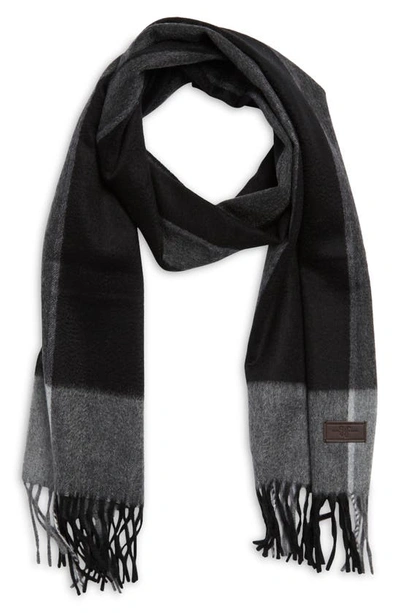 Hickey Freeman Colorblock Cashmere Scarf In Black